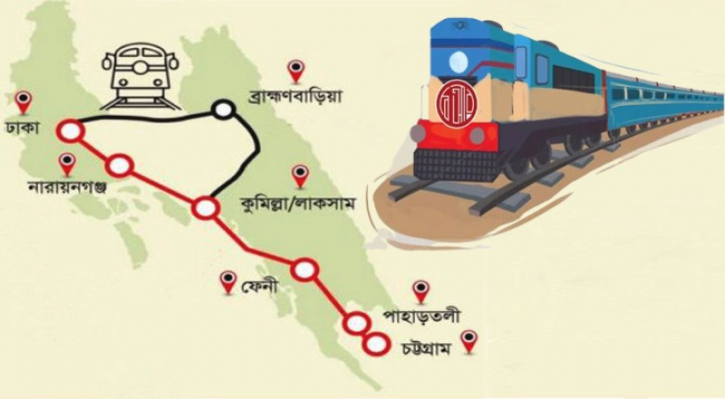 ঢাকা-চট্টগ্রাম রেলপথে দূরত্ব কমবে ৯০ কিলোমিটার ঢাকা-চট্টগ্রাম রেলপথে দূরত্ব কমবে ৯০ কিলোমিটার