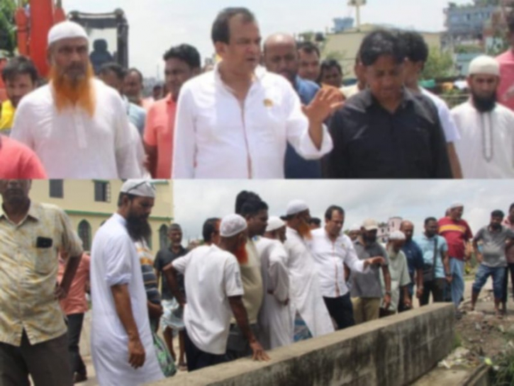 জলাবদ্ধতা স্থান পরিদর্শন করেছেন রিয়াদ চৌধূরী