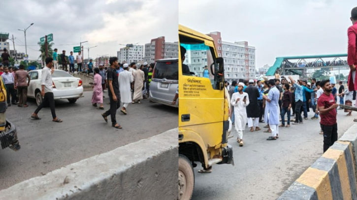 ১ ঘন্টা ব্লকেডের পর সাইনবোর্ডে যান চলাচল স্বাভাবিক ১ ঘন্টা ব্লকেডের পর সাইনবোর্ডে যান চলাচল স্বাভাবিক