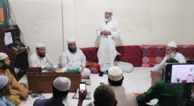 চাষাঢ়া বাগে জান্নাত মসজিদ মাদরাসা পরিদর্শন করেন মাওলানা মঈনুদ্দিন আহমাদ