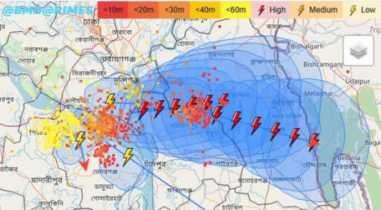 আট অঞ্চলে বজ্রঝড়ের সতর্কতা