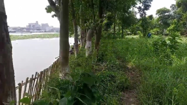 ‎অবৈধ ভাবে বালু উত্তেলনের কারনে বন্দরে শান্তিনগর কবরস্থানটি ভাঙ্গনের কবলে