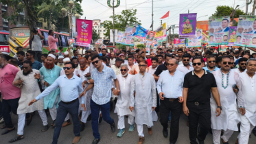 নারায়ণগঞ্জ জেলা বিএনপির মিছিলে নেতাকর্মীদের ঢল
