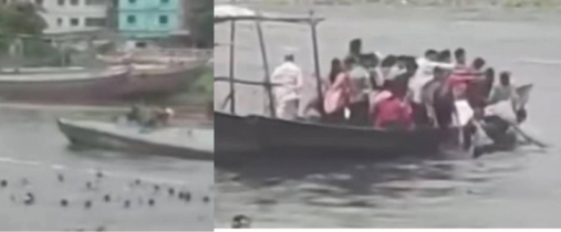 শীতলক্ষ্যায় কার্গো জাহাজের সঙ্গে ধাক্কার আতঙ্কে নদীতে ঝাপিয়ে পড়লো ট্রলারের ১৫ যাত্রী