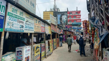 যাত্রীশূন্য শিমরাইল মোড়, অলস সময় পার করছেন পরিবহন সংশ্লিষ্টরা