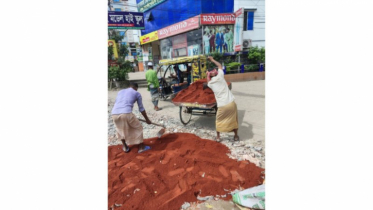 সিদ্ধিরগঞ্জে ছাত্রদল নেতা হিরার নিজ অর্থায়নে সড়ক মেরামত 