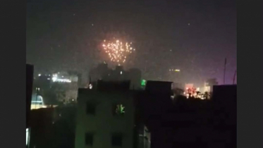 আকাশে বর্ণিল আতশবাজি ও ফানুসে নতুন বছরকে স্বাগত