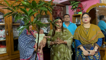 নবজাতক শিশুকে চারাগাছ উপহার দিলেন ইউএনও