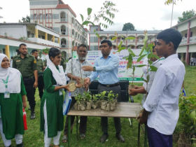 আড়াইহাজারে এক দিনে ১০ হাজার গাছের চারা বিতরণ