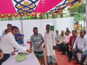 আড়াইহাজারে জেলেদের মাঝে বকনা বাছুর বিতরণ করলেন ডিসি 