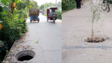 সড়ক বুঝিয়ে দেওয়ার আগেই ৪৪ ম্যানহোলের ঢাকনা গায়েব