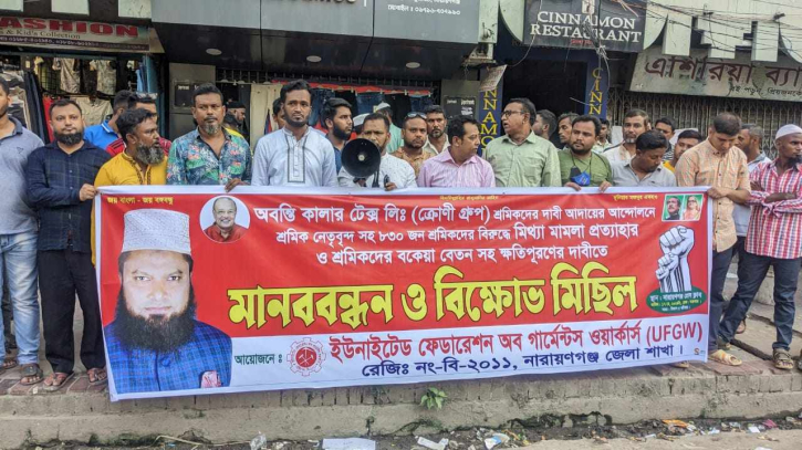 নারায়ণগঞ্জে বকেয়া বেতনের দাবীতে শ্রমিকদের বিক্ষোভ নারায়ণগঞ্জে বকেয়া বেতনের দাবীতে শ্রমিকদের বিক্ষোভ