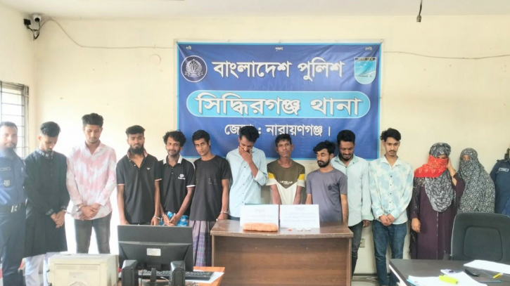 সিদ্ধিরগঞ্জে গাঁজা, হেরোইন ও ইয়াবাসহ ১২ মাদক কারবারি গ্রেফতার