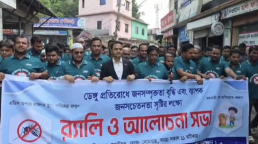 রূপগঞ্জে ডেঙ্গু প্রতিরোধে শোভাযাত্রা, মশা নিধনের স্প্রে ও লিফলেট বিতরণ