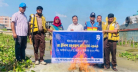 সোনারগাঁয়ে মেঘনা নদীতে বিপুল পরিমাণ অবৈধ কারেন্ট জাল জব্দ, পুড়িয়ে ধ্বংস